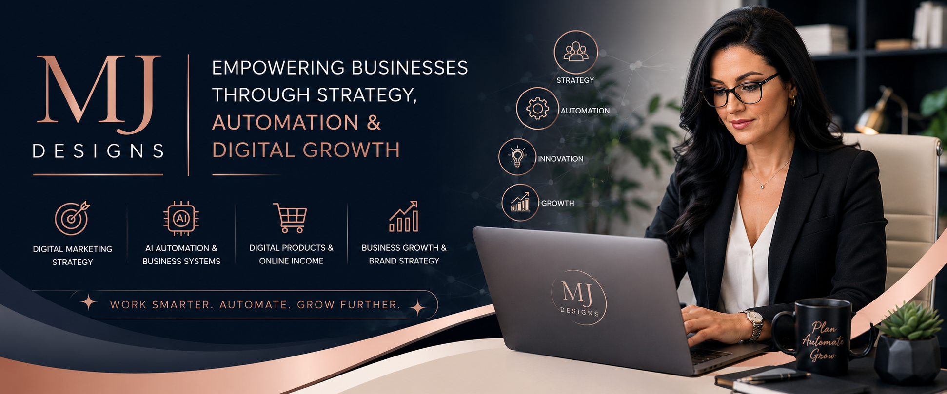 MJ Designs — strategy, automation and digital growth